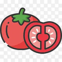 红色西红柿矢量图标
