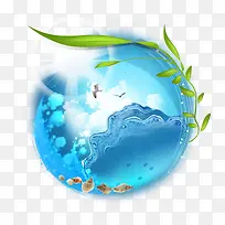 蓝色水球