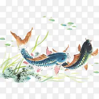 国画锦鲤