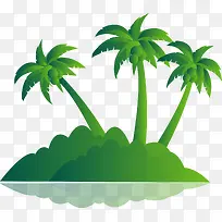 绿色棕榈树岛矢量