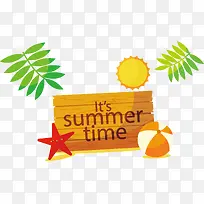 夏日时光木板海报