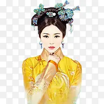 高贵典雅黄衣女子