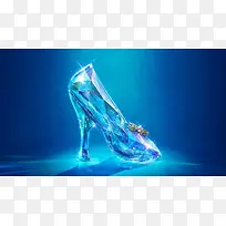 梦幻蓝色水晶鞋装饰