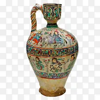 古董花纹陶瓷花瓶实物图