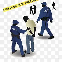 警察正在巡查过程中抓到的罪人