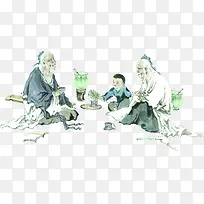 中国风人物风景装饰