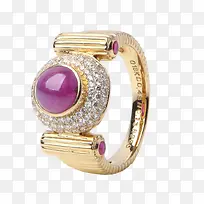 紫宝石黄金戒指
