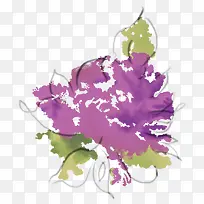 紫色油画海棠花