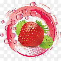 草莓 食物 水珠 装饰图案