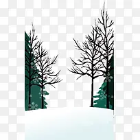 雪花树林背景