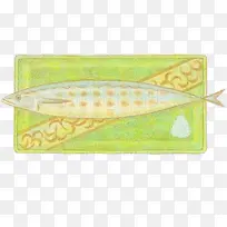秋刀鱼手绘画素材图片