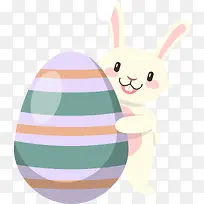 复活节彩蛋后面的兔子