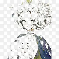 可爱手绘美女