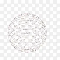 矢量红色圆环线条球形网格