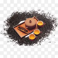牛蒡茶中的茶具图片素材