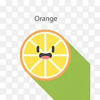 矢量卡通扁平化橙子可爱png