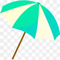 夏天气息绿色沙滩伞