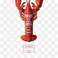龙虾创意海报PSD分层模板