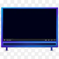 蓝色边框视频黑色显示器