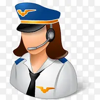 职业女性飞行员光图标