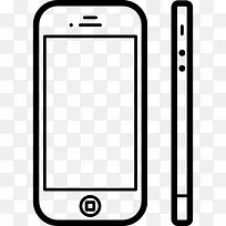 手机从两个角度，正面和侧面图标
