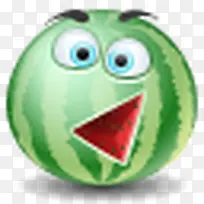 创意西瓜的脸表情符号Green