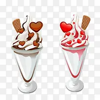 卡通巧克力草莓冰淇淋