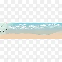 电商卡通海滩背景banner