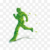 奔跑的人  绿叶  领跑者