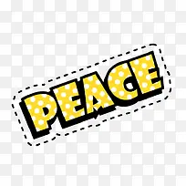 黄色字母peace可剪卡纸图案