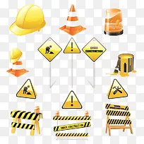 道路施工安全指示牌素材