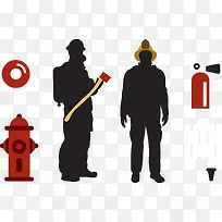 矢量图消防队员