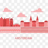 粉红色荷兰阿姆斯特丹