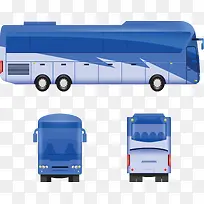蓝色的城市旅游巴士