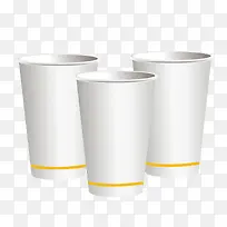 矢量灰色渐变立体纸杯模型