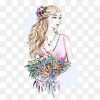 捧花的女孩