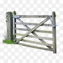 灰色木栅栏门