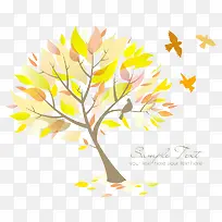 秋叶树矢量图