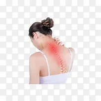 女人的脊椎疼痛病