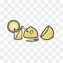 矢量柠檬喝柠檬汁