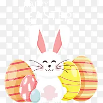 可爱兔子复活节海报