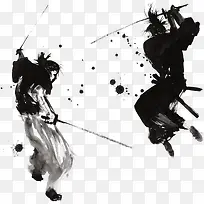 日本水墨武士