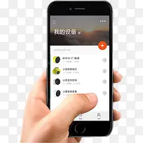 手持APP页面展示的黑色苹果手机