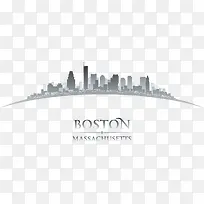 城市建筑剪影图片波士顿