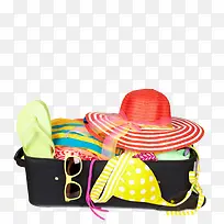 行李箱和帽子高清免扣素材