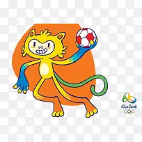 里约奥运会吉祥物足球背景