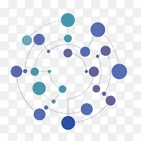 矢量蓝色圆形连接网络商务连接符