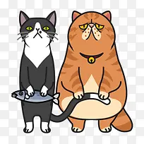 猫咪小狗鱼大鱼吃小鱼