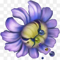 卡通紫色花卉玻璃珠子