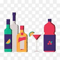 扁平化红酒杯